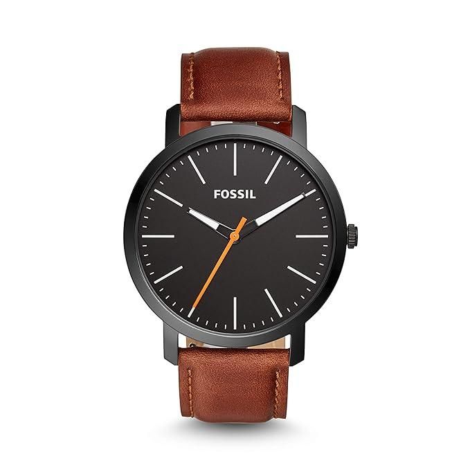 Fossil Men's Minimalist Brown Analog Quartz Leather Watch FS6094