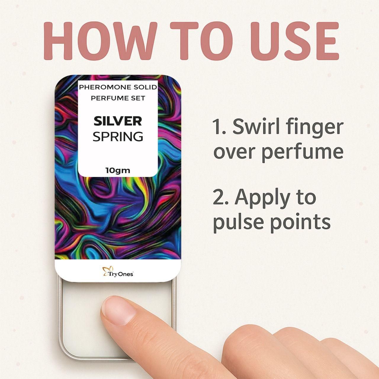 Pheromone Solid Perfume Set Silver Spring 20 gm Pack of 2