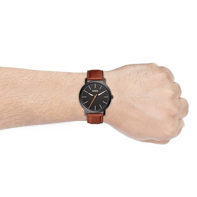 Fossil Men's Minimalist Brown Analog Quartz Leather Watch FS6094