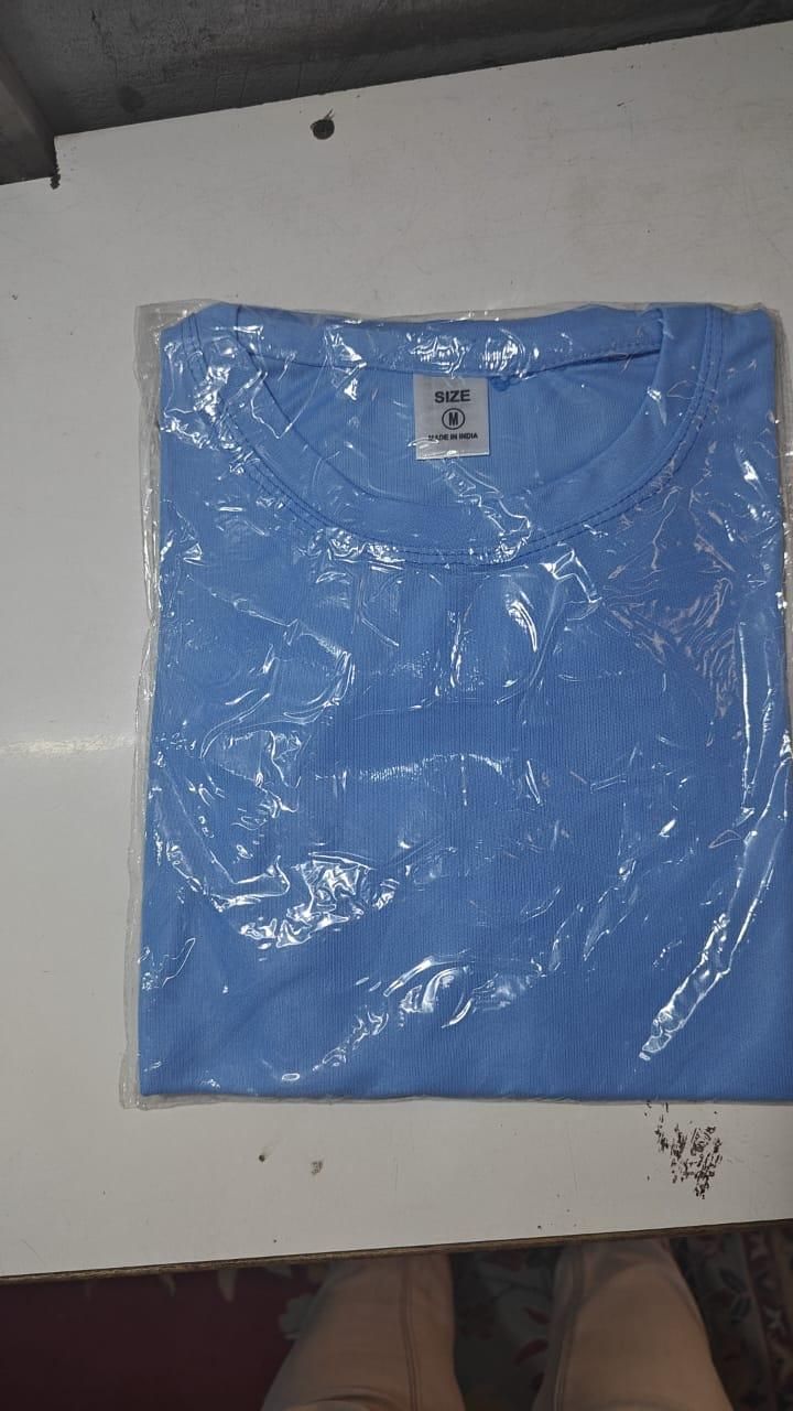 Polyester Stretchable Solid Half Sleeves Mens Round Neck T-Shirt Pack Of 4